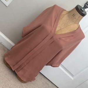 VINCE. Dusty Rose Delicate Silk Doleman Sleeve Blouse Small S Sm